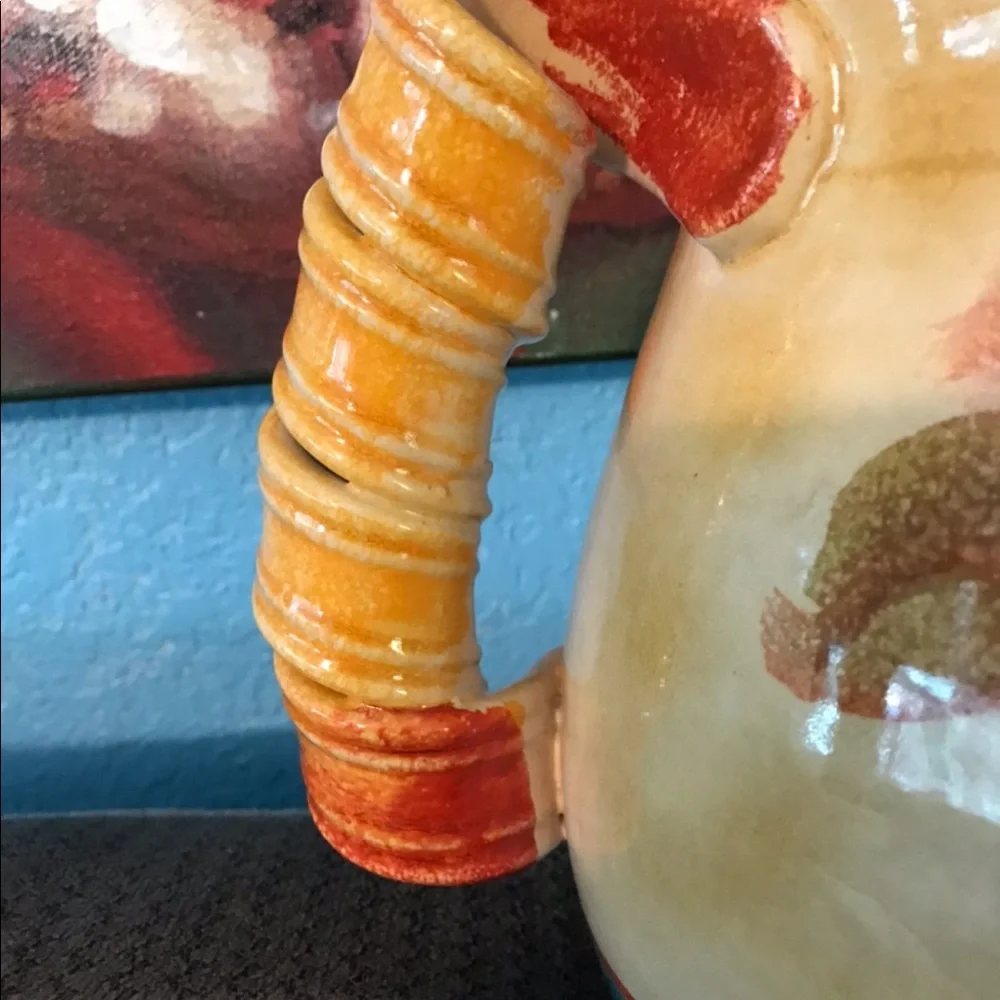 Gorgeous large hand painted pitcher. - Picture 2 of 4